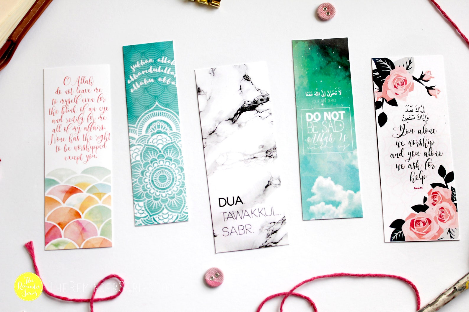 Islamic bookmark set set of bookmarks floral bookmark Etsy