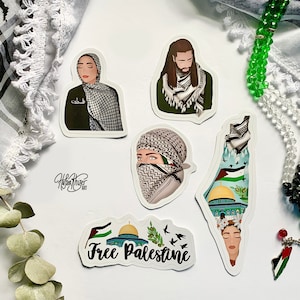 Autocollants palestiniens gratuits, art palestinien, autocollants palestiniens pour ordinateur portable, art de la carte de la Palestine, keffieh, motif d'art palestinien