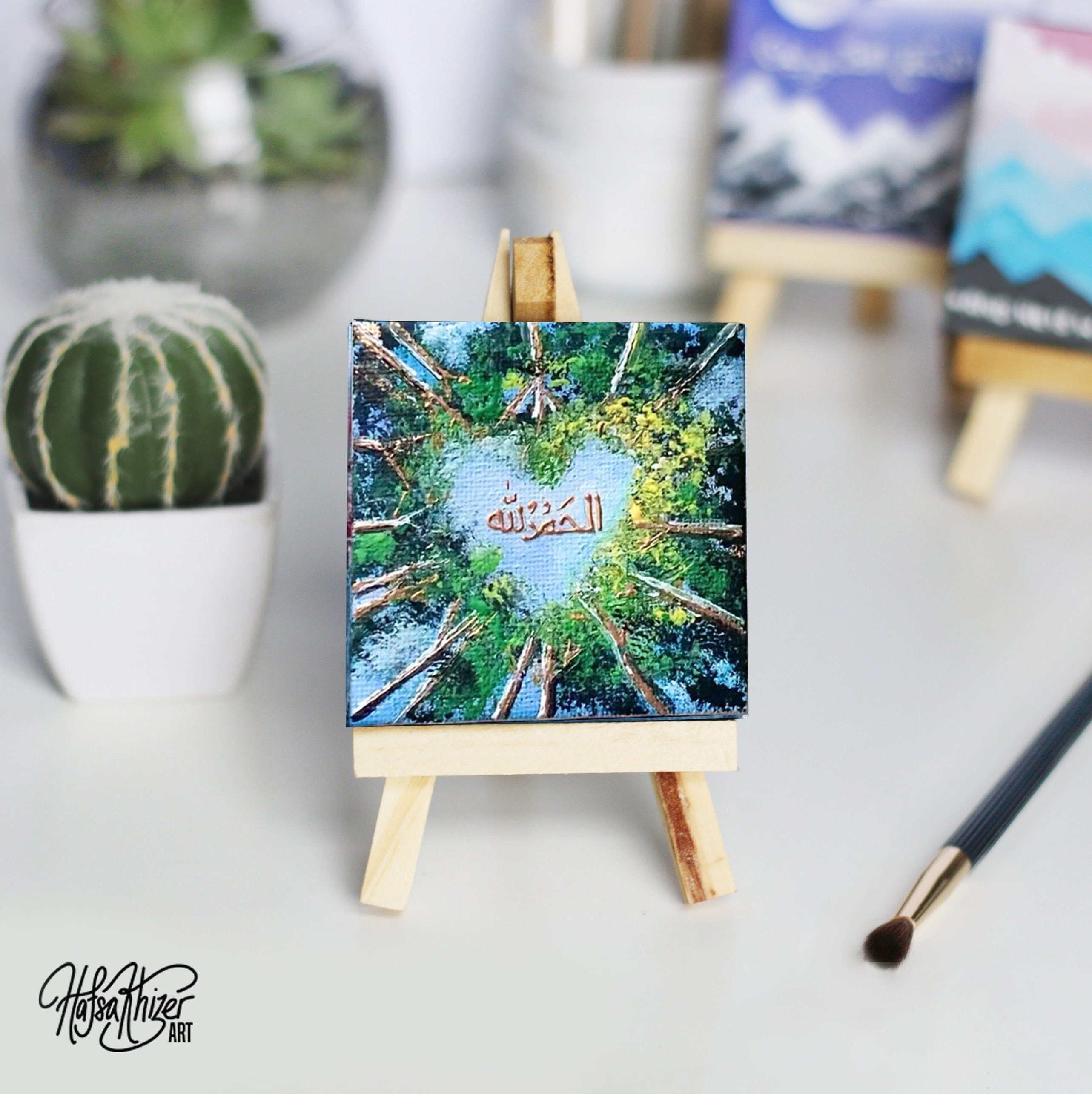 Miniature Wooden Easel — Heart Paintings