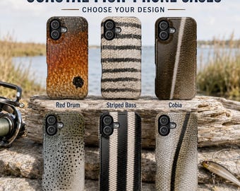 Saltwater Fishing Phone Case | Redfish Speckled Trout Snook Cobia Sheepshead | Inshore Fisherman Gift for Men Coastal Fish Case