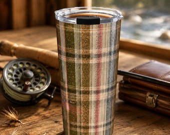 Trout Fishing Tumbler 20oz | Insulated Stainless Steel Travel Mug | Fly Fishing Gift for Men | Fisherman Christmas Gift