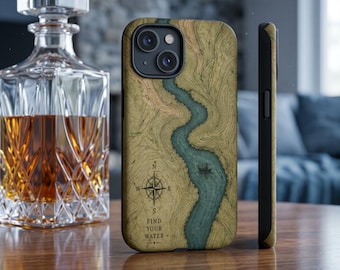 Fishing Phone Case | Fisherman Gift Map, iPhone Samsung Case, Outdoor Angler Gift for Dad Men | Adventure Nature Phone Case