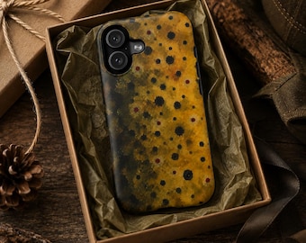 Brown Trout Phone Case for iPhone Samsung | Fisherman Gift for Men | Trout Fishing Tough Case | Outdoor Angler Phone Cover
