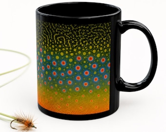 Brook Trout Mug | Fly Fishing Coffee Cup for Anglers | Trout Skin Ceramic Mug | Fisherman Cabin Drinkware | Outdoorsman Fishing Gift for Dad