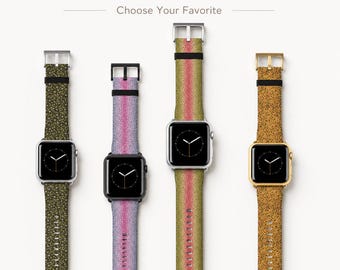 Trout Apple Watch Band | Fish Scale Faux Leather Strap, Fly Fishing Gift for Angler, Rainbow Brook Brown Trout Watchband