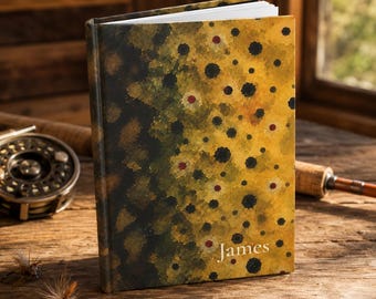 Personalized Brown Trout Fishing Journal | Custom Name Fly Fishing Notebook | Angler Gift for Men | Fisherman Gift | Trout Lover
