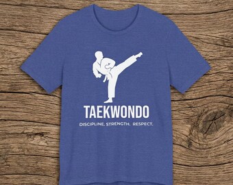 Taekwondo Shirt Martial Arts Tee TKD Discipline Strength Respect Shirt | Karate Fighter Shirt Taekwondo Dad Gift Dojo Training Tee