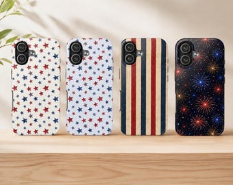 Patriotic Phone Case for iPhone & Samsung | American Flag Stars Case | Fourth of July Phone Cover | USA Fireworks Case | Americana Gift
