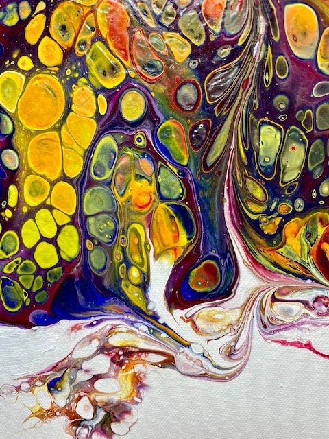 Cell A Bration One A Colorful Original Abstract Poured Acrylic Fluid ...