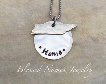 Tennessee necklace, Home necklace Knoxville, Nashville, UT, TN, University of Tennessee, Memphis, Tennessee jewelry