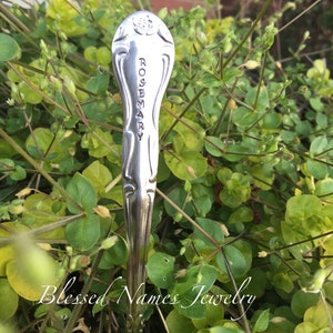 Silverware garden markers, herb garden markers, hand stamped stainless steel, silverware, custom spoon image 3