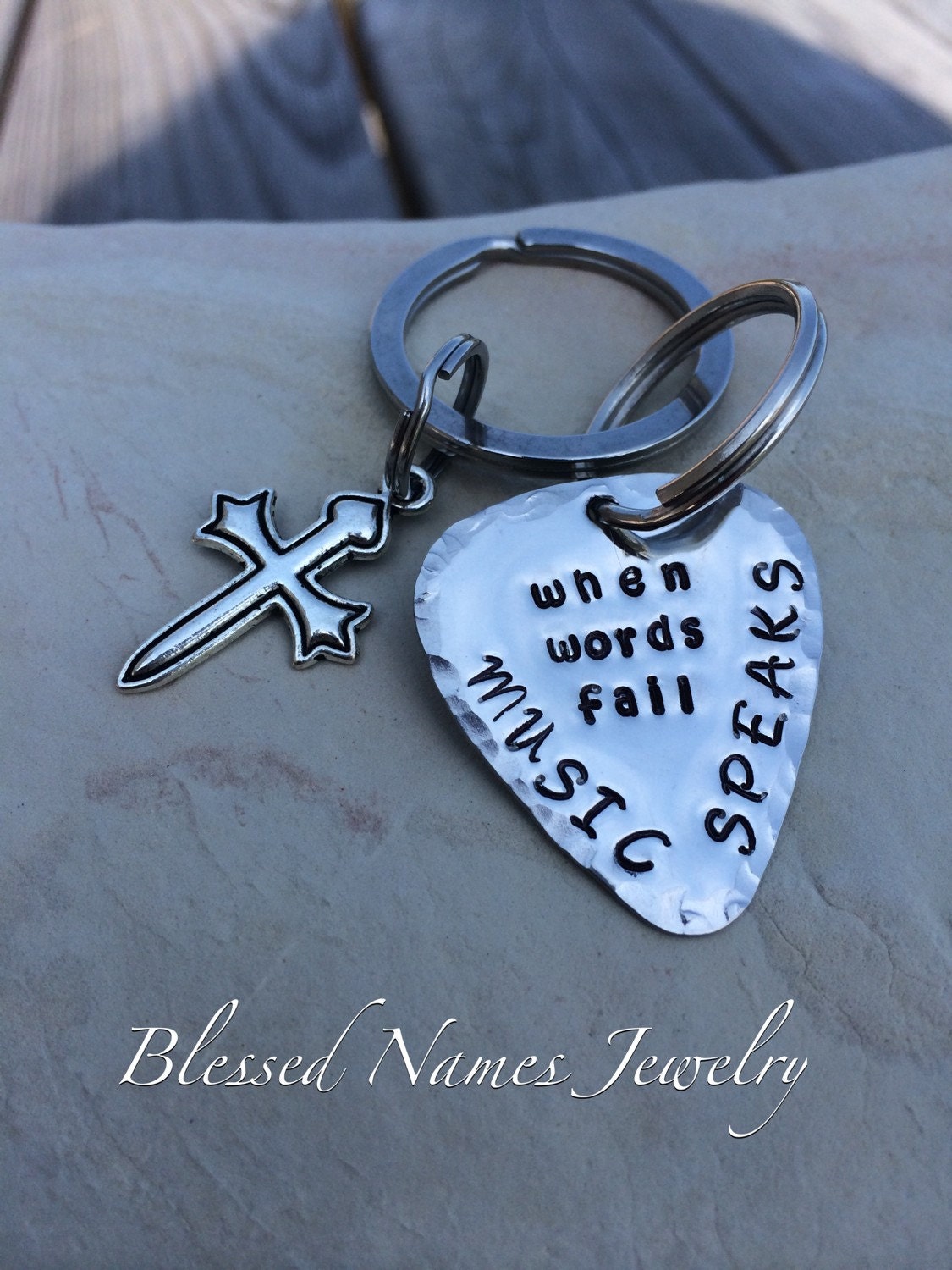 Guitar Pick Necklace When Words Fail Music Speaks Custom - Etsy