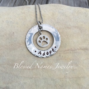 Pet loss necklace, dog mom necklace, stainless steel, fur mama, personalize, custom, dog jewelry, memory paw print jewelry image 4