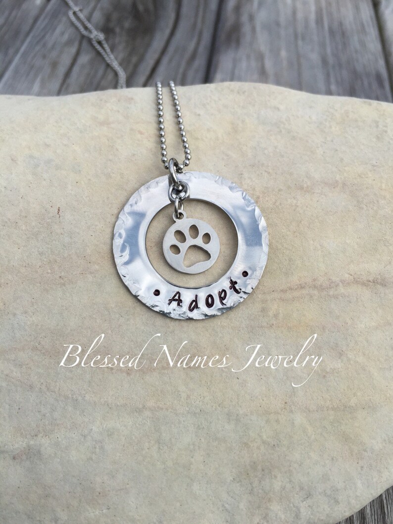 Pet loss necklace, dog mom necklace, stainless steel, fur mama, personalize, custom, dog jewelry, memory paw print jewelry image 4