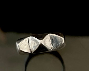Sterling silver 3 stud PERO stud ring modern stackable statement
