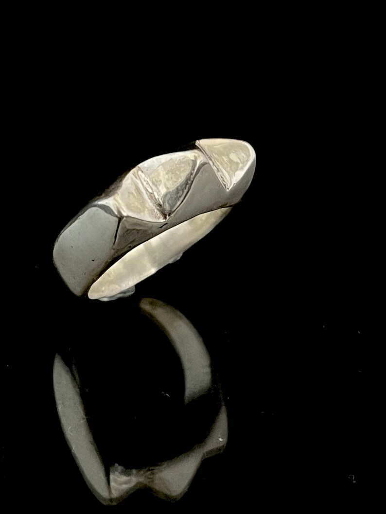 Sterling silver 3 stud PERO stud ring modern stackable statement