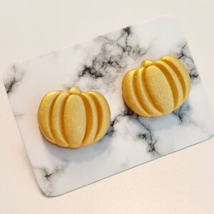 Polymer Clay Pumpkin Stud Earrings