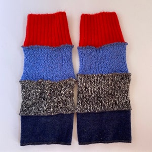 Fingerless gloves, upcycled gloves, arm warmers, wrist warmers, typing gloves, office gloves, repurposed sweater gloves