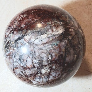 Brecciated Big Horn Area AZ Fluorite 86mm Sphere for Decor or Unique Gift 5218
