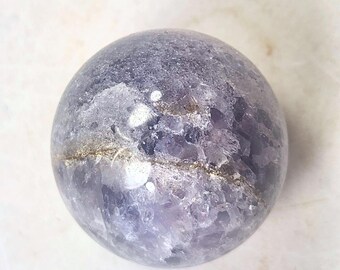 Purple Lepidolite Sphere: Handcrafted Crystal Decor (38mm)