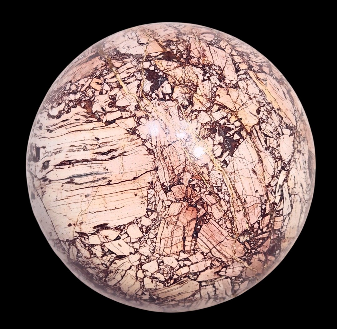 Chipboard Rhyolite 89mm Sphere - Angular Chip Like Inclusions - Decor ...