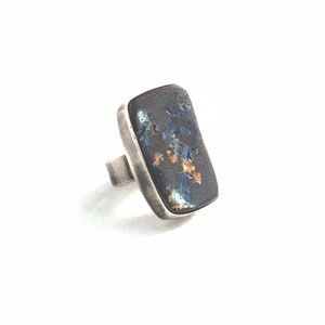 Stunning handmade boulder opal sterling silver ring | statement ring