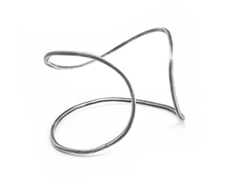Large sterling silver handmade cuff bracelet.