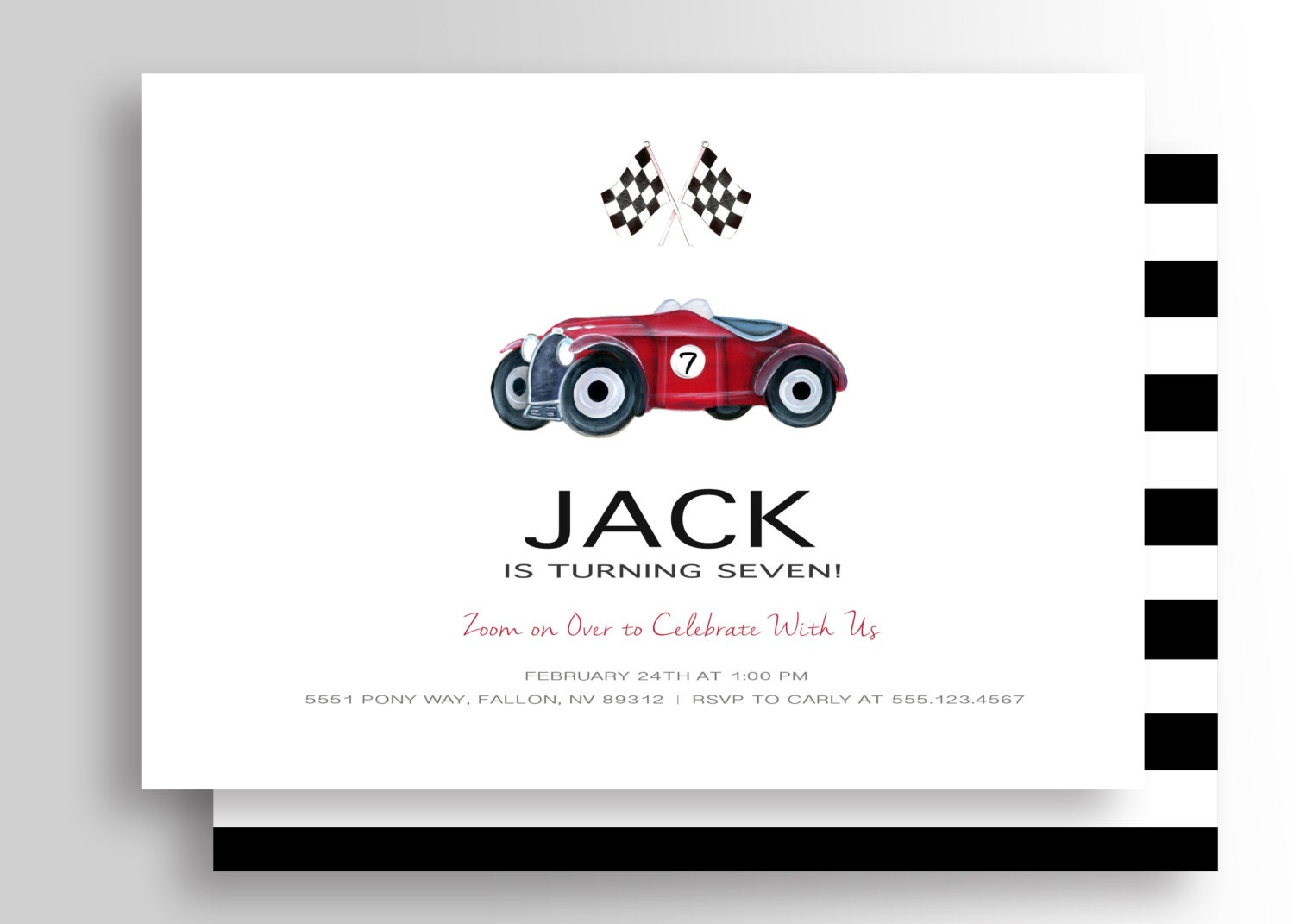 CAR Invitation Race Car Invitation Vintage Race Car Etsy