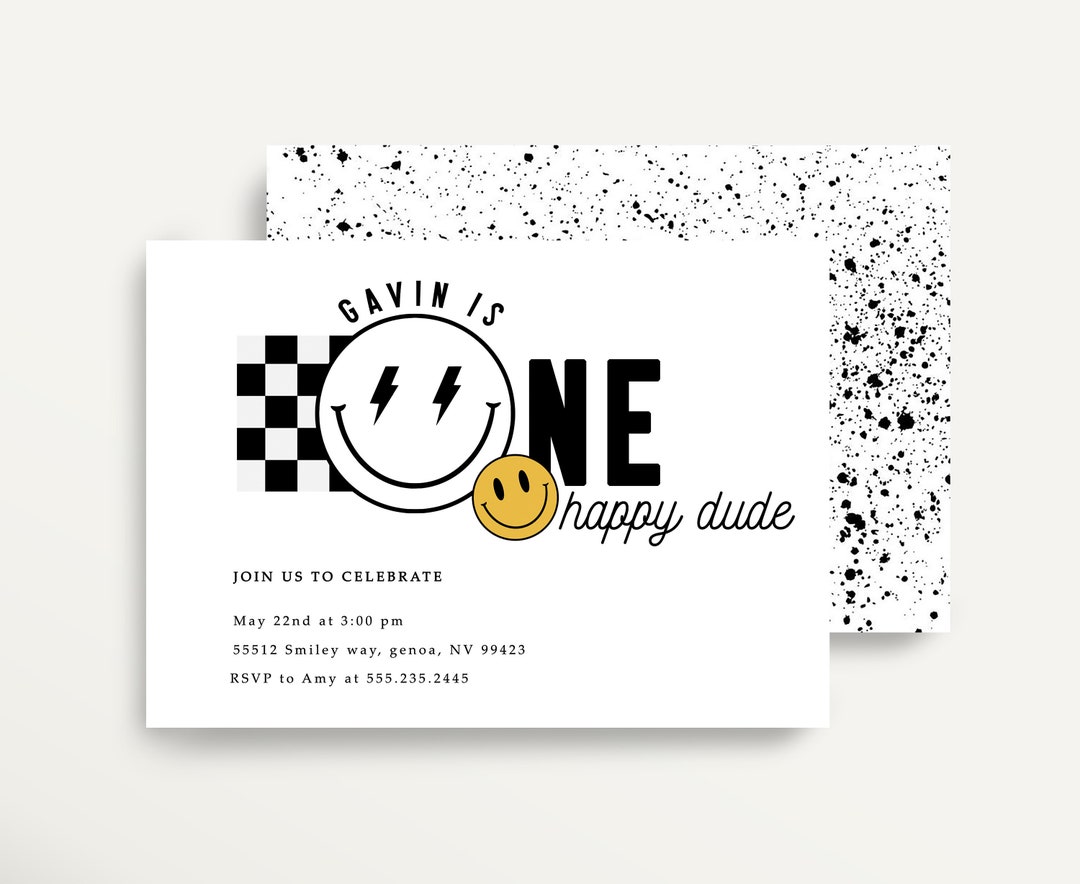 1st Birthday Invitation Template, One Invitation, First Birthday ...