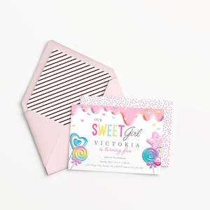 Editable Candy Land Birthday Party Invitation. Sweet Shoppe Birthday Invitation. Candy Shop Birthday Invitation. INSTANT DOWNLOAD