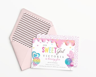 Editable Candy Land Birthday Party Invitation. Sweet Shoppe Birthday Invitation. Candy Shop Birthday Invitation. INSTANT DOWNLOAD