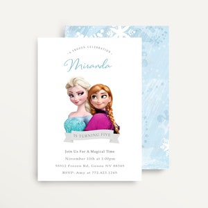 Frozen Birthday Einladung, Frozen Birthday, Anna und Elsa Einladung, Elsa Party, Elsa GeburtstagSeinladung, Frozen Birthday Einladung