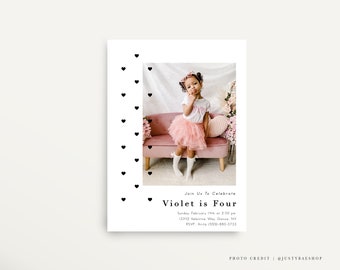 Valentines Day Party Invitation, Valentine Picture Birthday Card, Valentines Day, INSTANT DOWNLOAD