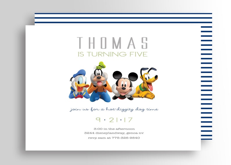 MICKEY MOUSE InvitationMickey BirthdayMickey Mouse ClubhouseMickey PartyChalk invitation Mickey Birthday InvitationsMickey