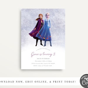 Frozen 2 Geburtstagseinladung, Frozen Birthday, Anna und Elsa Einladung, Elsa Party, Elsa Geburtstagseinladung, Frozen 2 GeburtstagSeinladung
