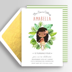 Modern Moana Invitation, Moana Birthday, Moana Invite, Moana Party, Moana Birthday Invitation, Moana Birthday Invite