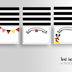 Modern Mickey Mouse Food Labels, Printable Mickey Mouse Food Tent Cards ...