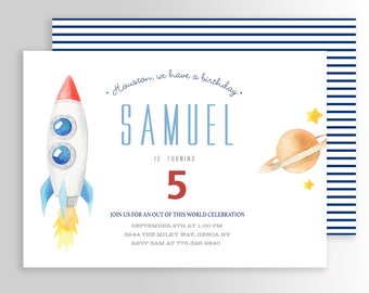 Outer Space Birthday Invitation, Space Birthday, Planet Birthday, Outer Space Invitation, Solar Invitation, Printable Space Invitation