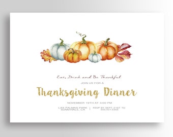 Modern Printable Friendsgiving Invitation - Thanksgiving Invitation
