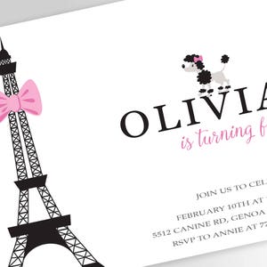 Modern Paris Invitation Paris Birthday Invitation Paris Themed Invitations Paris Party Supplies Paris Party Decor image 4