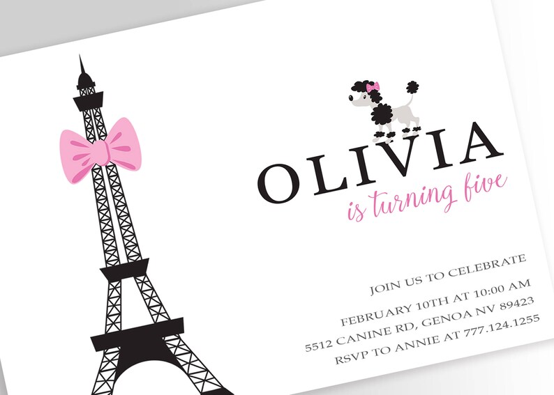 Modern Paris Invitation Paris Birthday Invitation Paris Themed Invitations Paris Party Supplies Paris Party Decor image 4