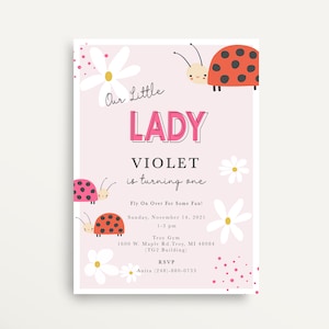 Ladybug Invitation | Ladybug Birthday Invitation | Ladybug Party Invite | Little Lady | Summer Birthday | Spring Birthday | Lady bugs