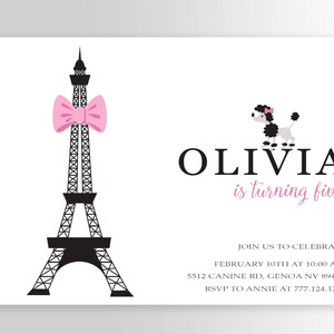 Modern Paris Invitation Paris Birthday Invitation Paris Themed Invitations Paris Party Supplies Paris Party Decor image 2