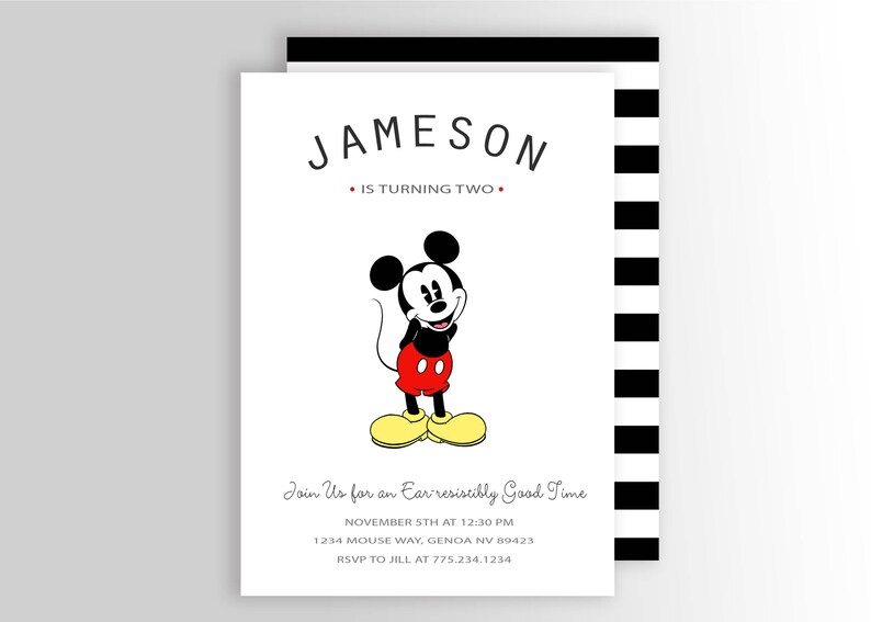 Modern MICKEY MOUSE InvitationVingage Mickey BirthdayMickey Mouse ClubhouseMickey Birthday InvitationsMickey Mouse Party