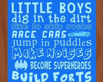 Little Boys Subway Art ~ 8x10 ~ Optional Customization ~ BLUE