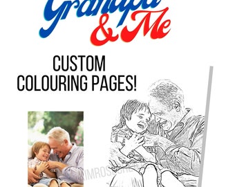 Custom COLOURING PAGE(S) - Grandpa & Me - Recreate memories!