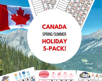 1-75 BINGO - CANADA Spring Summer Holiday 5-Pack! (Straight boards)