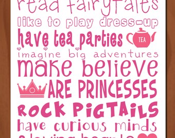 Little Girls Subway Art ~ 8x10 ~ Optional Customization ~ PINK