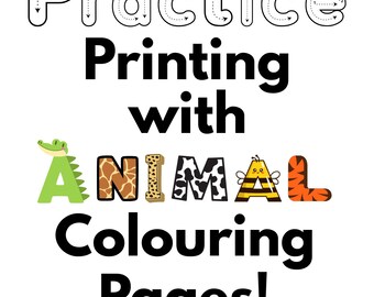 Animal Themed Alphabet Colouring Practice Pages, Uppercase and Lowercase, great for home use, classroom and homeschooling!