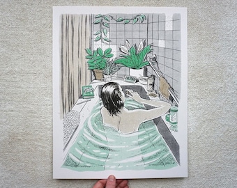 Epsom Soak - Large Risograph Art Print